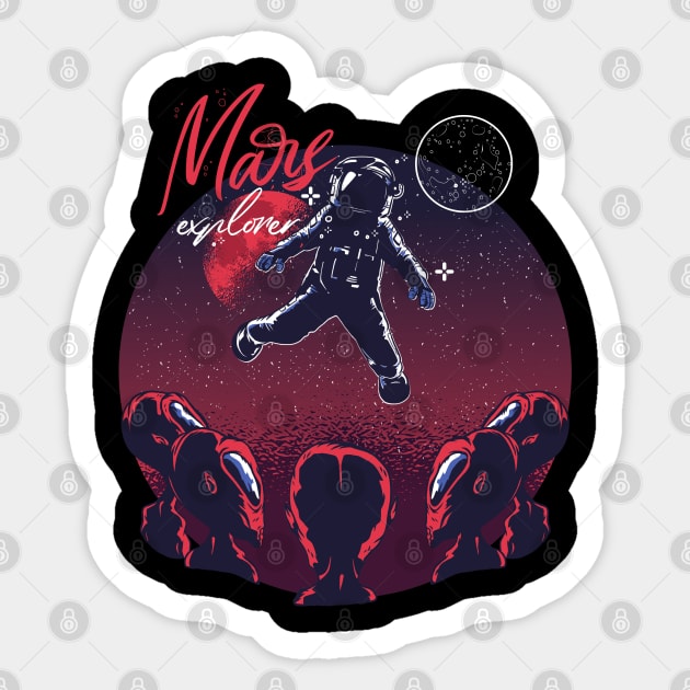 Mars Explorer Sticker by ArtRoute02